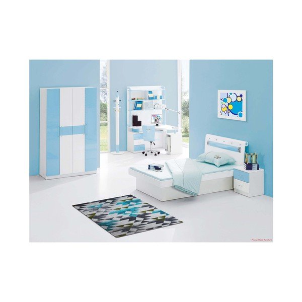 Eko tepisi za gazište Tria Beige Aqua, 80 x 300 cm-image-1