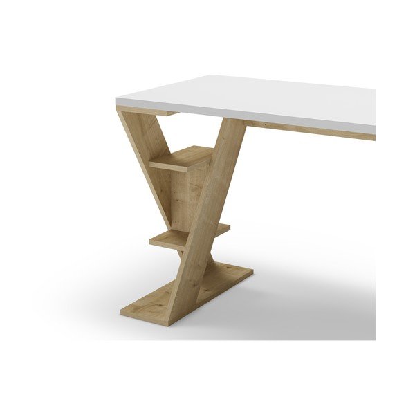 Radni stol s bijelom pločom stola 60x137 cm Butterfly – Marckeric-image-4