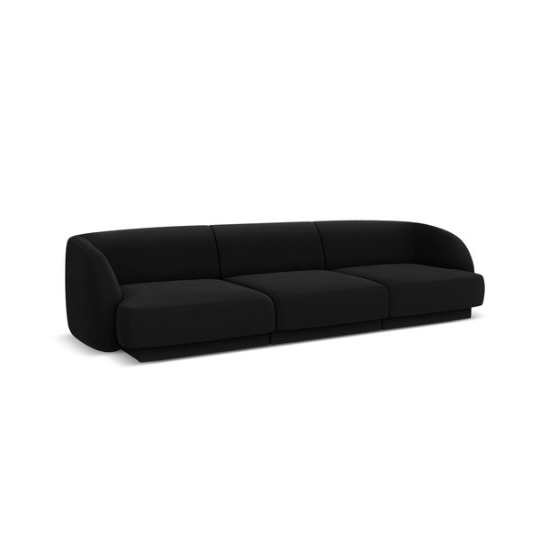 Crna baršunasta sofa 259 cm Miley - Micadoni Home-image-2