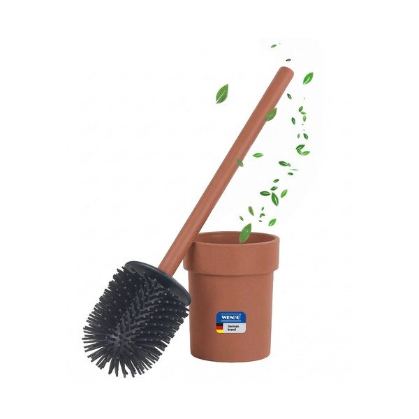 Smeđa plastična WC četka s Turbo-loc s postavljanjem bez bušenja Lizan – Wenko-image-3