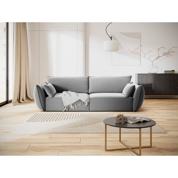 Svijetlo siva baršunasta sofa 208 cm Vanda – Mazzini Sofas-image-1