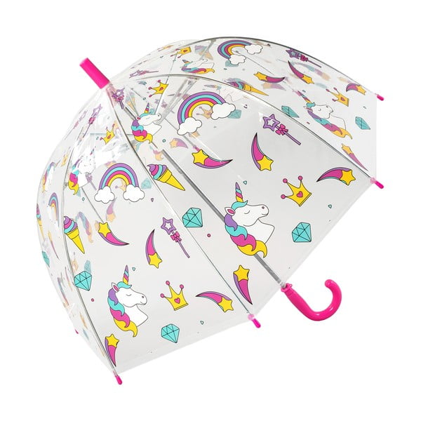 Ambiance Unicorn prozirni dječji kišobran otporan na vjetar, ⌀ 72 cm