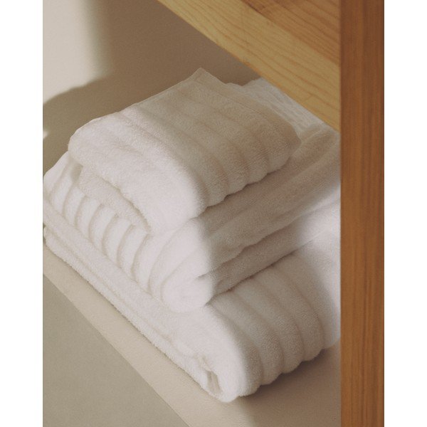 Bijeli pamučan ručnik od frotira 50x90 cm Navira – Kave Home-image-2