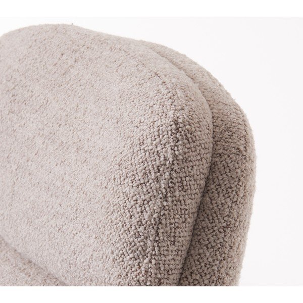 Svijetlo siva fotelja s naslonjačem za noge za opuštanje od bouclé tkanine Sifton – Unique Furniture-image-1