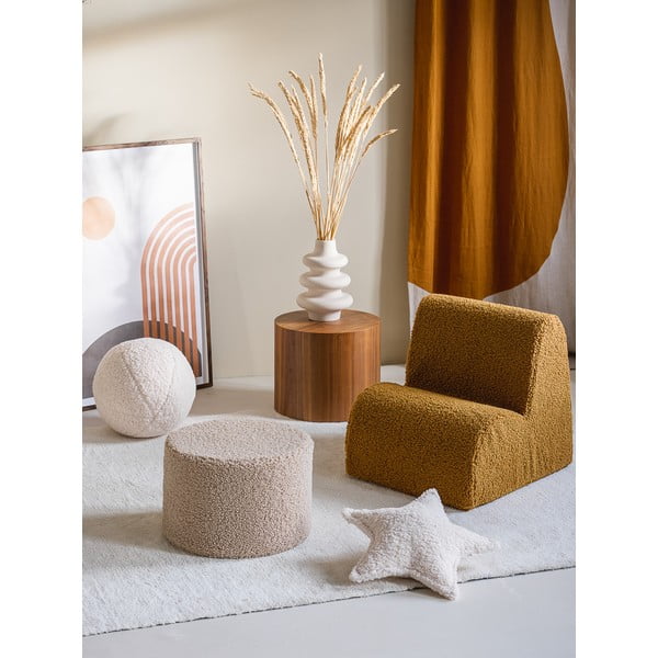 Smeđa dječja fotelja od bouclé tkanine Cloud – Wigiwama-image-2