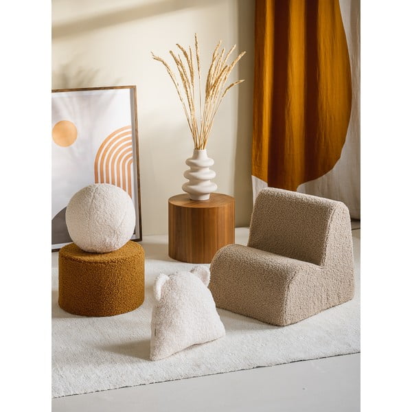 Svjetlo smeđa dječja fotelja od bouclé tkanine Cloud – Wigiwama-image-4