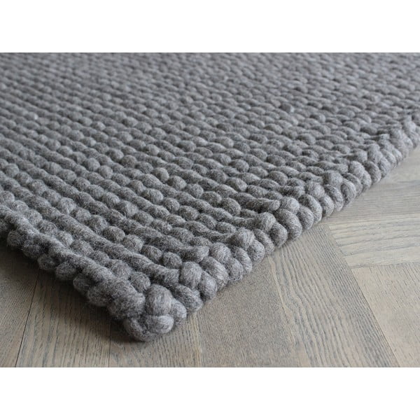 Smeđi tepih od vunenih pompona Wooldot Ball Rugs, 170 x 240 cm