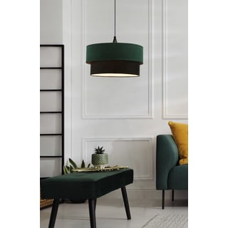 Petrolej zelena/crna viseća svjetiljka s tekstilnim sjenilom ø 35 cm Solanto – Candellux Lighting