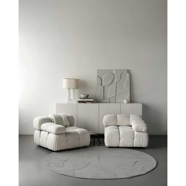 Sivi vunen okrugao tepih ø 133 cm Morphic Botanica – Agnella-image-1