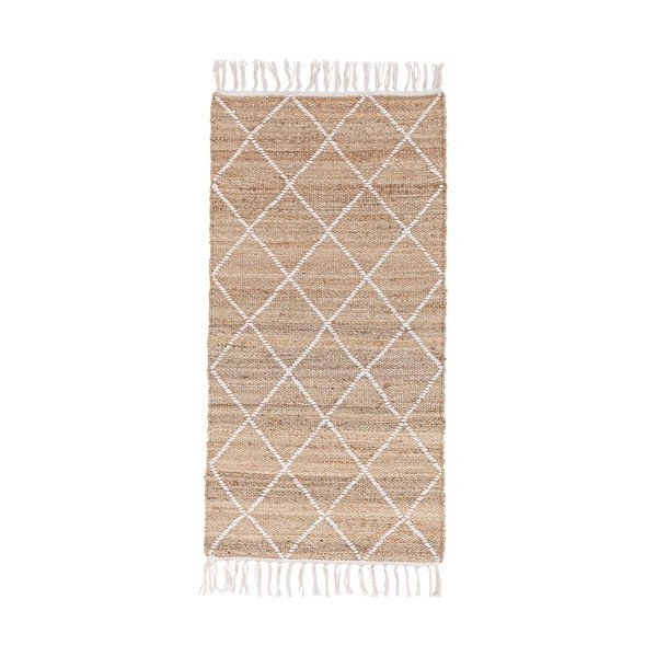 Bijeli/u prirodnoj boji ručno rađen juten tepih 70x140 cm Shaila – Bizzotto