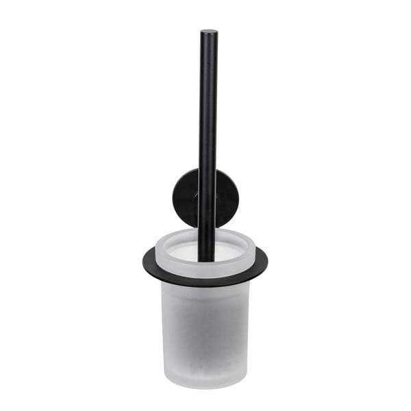 Mat crna staklena samoljepljiva WC četka Bivio – Wenko-image-2