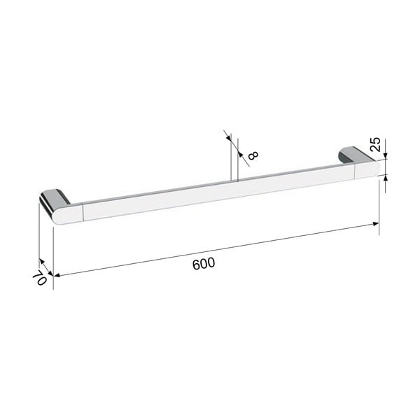 Mat crni mjedeni zidni držač za ručnike Flori – Sapho-image-1