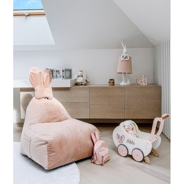 Svijetlo ružičasta dječja vreća za sjedenje Funny Bunny – The Brooklyn Kids-image-1