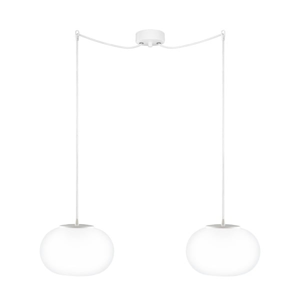 Dvostruka stropna svjetiljka od opal stakla s bijelom Sotto Luce DOSEI utičnicom