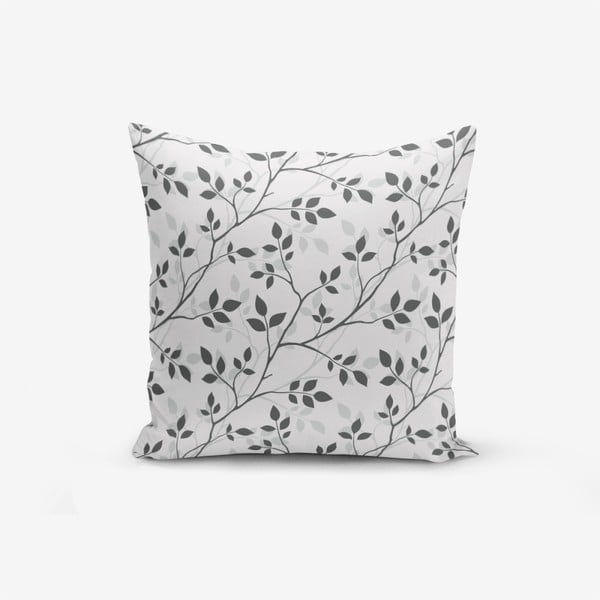 Jastučnica s primjesom pamuka Minimalist Cushion Covers Grey Background Leaf, 45 x 45 cm
