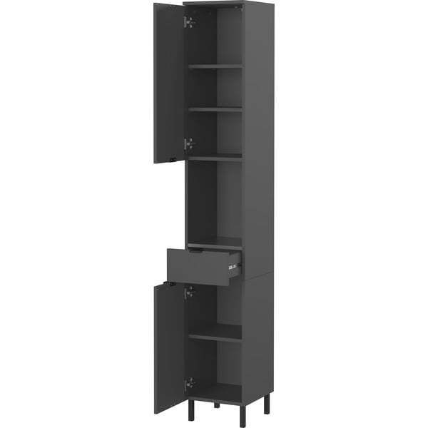 Antracitno sivi visok/uski kupaonski ormarić 30x190 cm Arcena – Germania-image-3