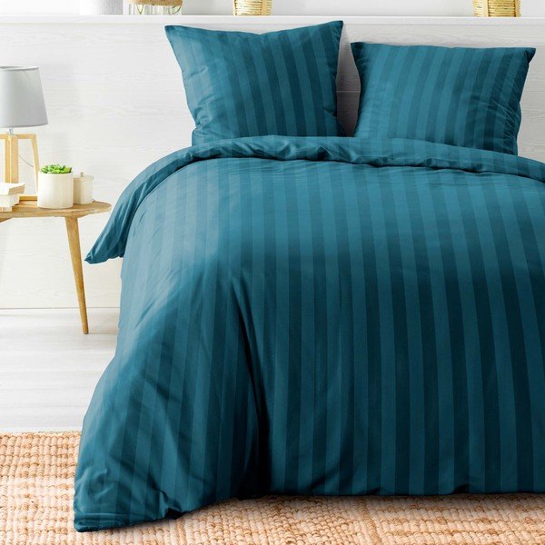 Plava posteljina za bračni krevet/za produženi krevet od mikrovlakana 240x220 cm Cleo – douceur d'intérieur-image-1