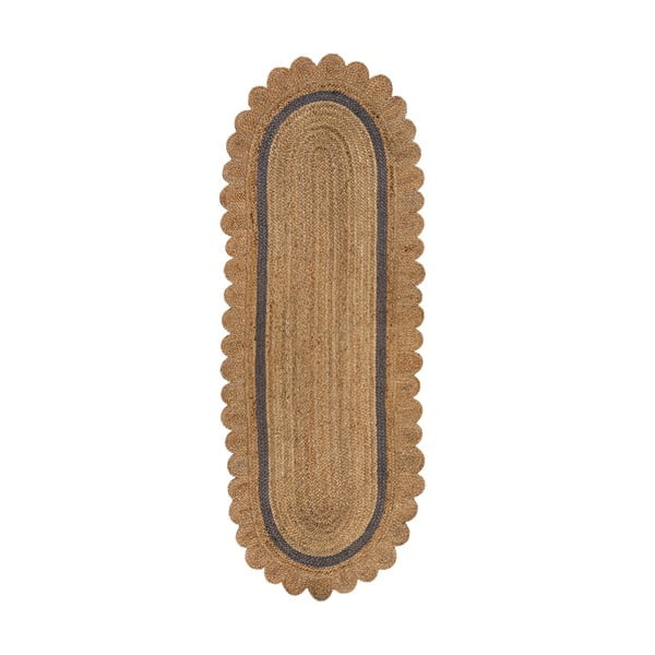 Siva/u prirodnoj boji ručno rađena jutena staza 80x230 cm Grace Grey – Flair Rugs