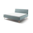 Plavi/sivi tapecirani bračni krevet s prostorom za odlaganje s podnicom 160x200 cm Frieda – Meise Möbel