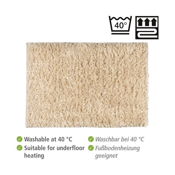 Bež tekstilna kupaonska prostirka 60x90 cm Lanas - Wenko-image-4