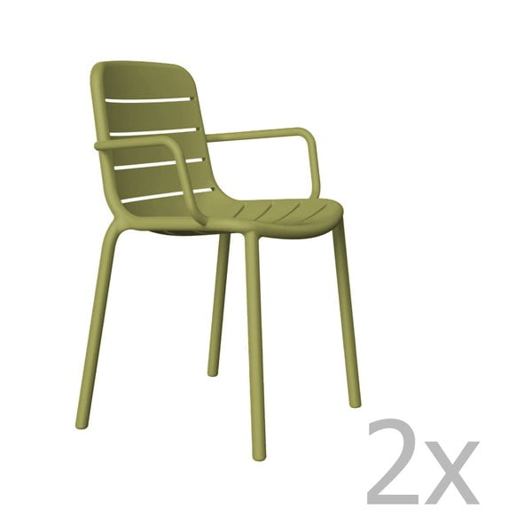 Set od 2 zelene vrtne stolice Resol Gina
