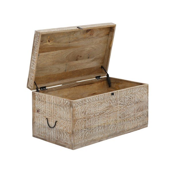 Škrinja od masivnog manga u prirodnoj boji 45x50 cm Malati – Støraa-image-3