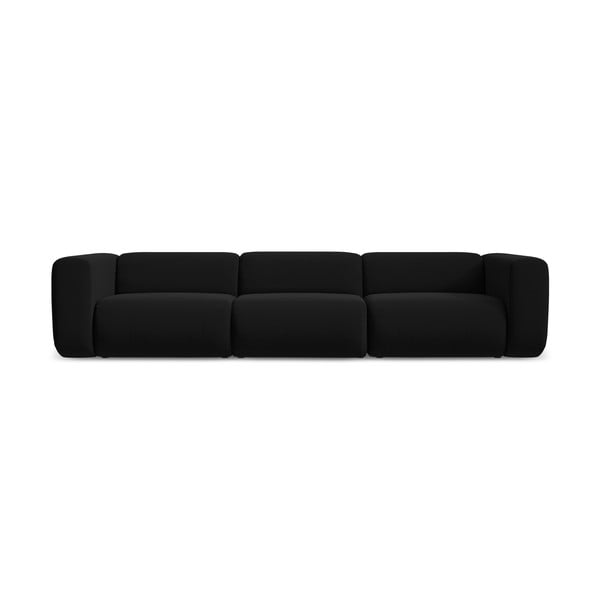 Crna baršunasti sofa 319 cm Ekahi – Makamii