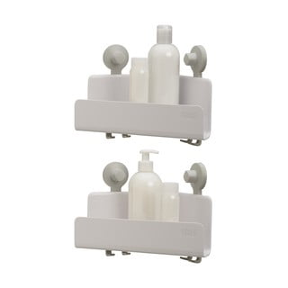 Bijele kutne samonosive plastične kupaonske police u kompletu od 2 kom EasyStore - Joseph Joseph