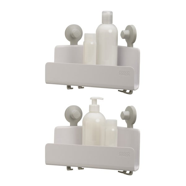 Bijele kutne samonosive plastične kupaonske police u kompletu od 2 kom EasyStore - Joseph Joseph