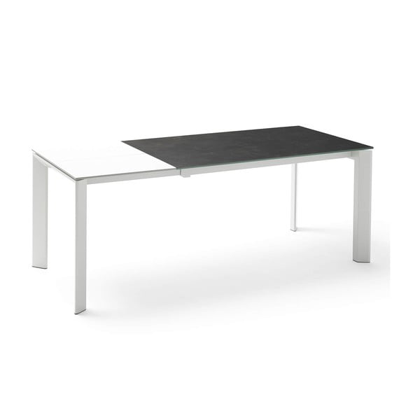 Bijelo-crni sklopivi blagovaonski stol sømcasa Tamara, dužine 160/240 cm