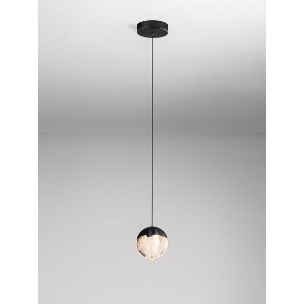 Mat crna LED viseća svjetiljka aluminijska s mogućnosti zatamnjivanja sa staklenim sjenilom ø 12 cm Alicia – Nova Luce-image-4
