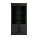 Crna vitrina od masivnog bora 110x215x44 cm Organize – WOOOD