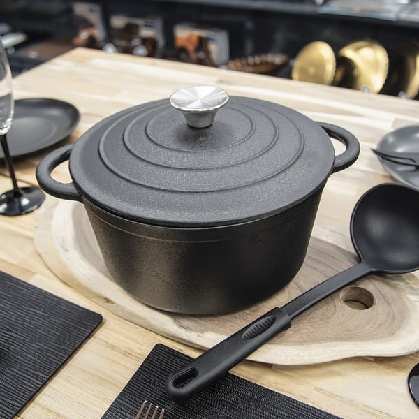 Lonac od lijevanog željeza s poklopcem prikladni za indukcijsko kuhalo 4 l LITINA – Orion-image-2