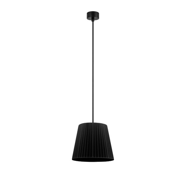 Crna stropna svjetiljka s crnim kabelom Sotto Luce Kami, ⌀ 24 cm