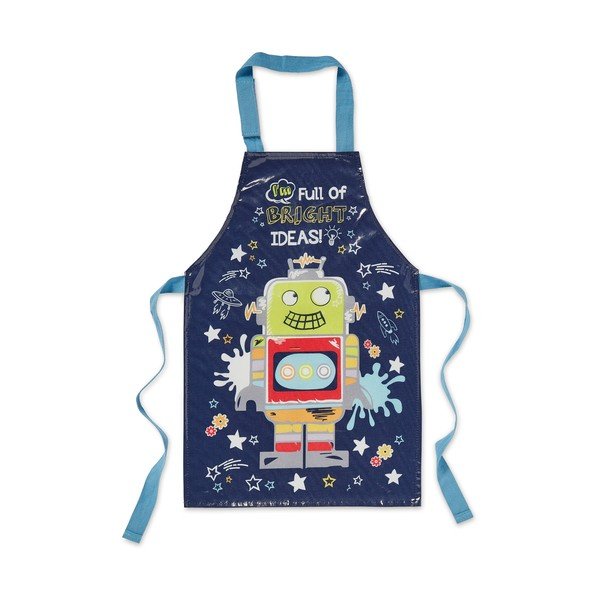 Plava pamučna dječja pregača Cooksmart ® Robot-image-1
