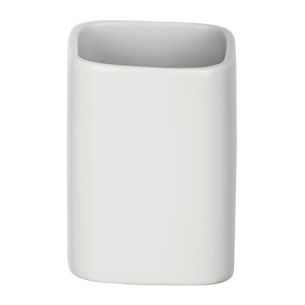 Mat bijela keramička čašica za četkice za zube Wenko Hexa-image-1