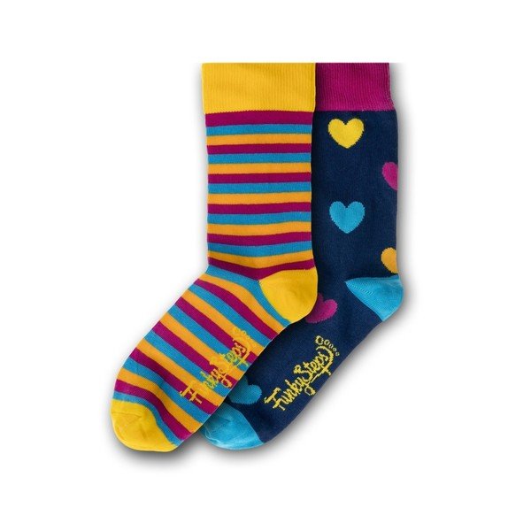 Set od 2 para obojenih čarapa Funky Steps Stripe, veličina 35 - 39
