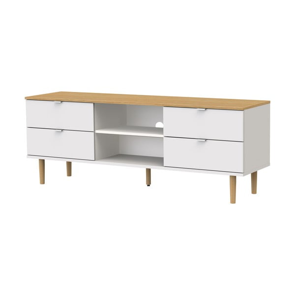 Bijela/u prirodnoj boji TV komoda u dekoru hrasta 162x61 cm Skagen – Tenzo-image-2