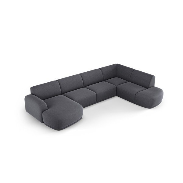 Siva baršunasti kutna garnitura Erin – Micadoni Home-image-4