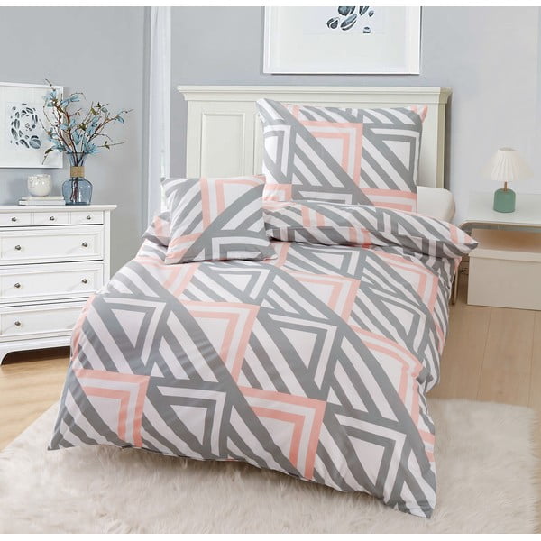 Ružičasto-siva 3-dijelna posteljina za krevet za jednu osobu od mikrosatena 140x200 cm Harper – My House