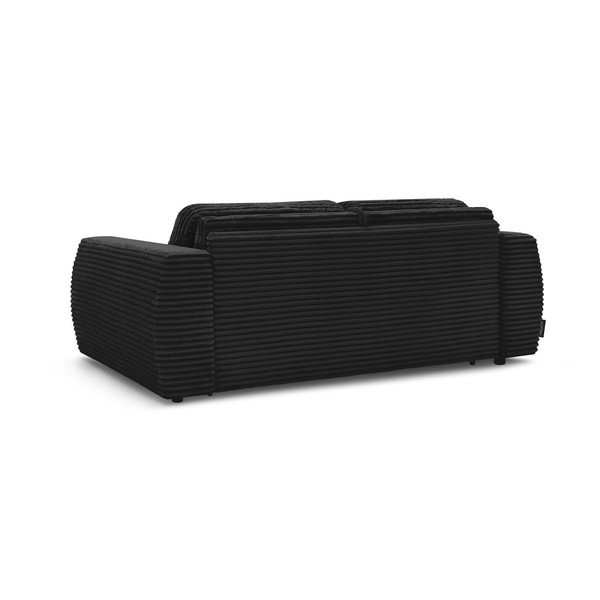 Crna sofa za spavanje/sklopiva od samta 240 cm Hugo – Bobochic Paris-image-4