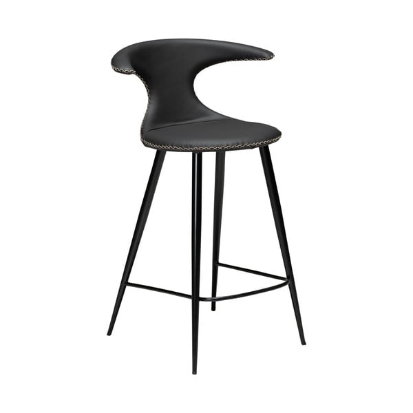 Crna kožna barska stolica DAN - FORM Denmark Flair, visina 90 cm