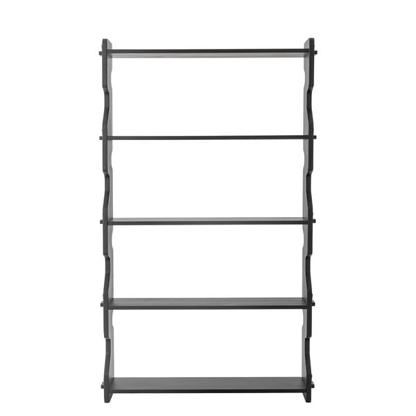 Crna biblioteka od masivnog bora 84x140x20 cm Savoya – Bloomingville