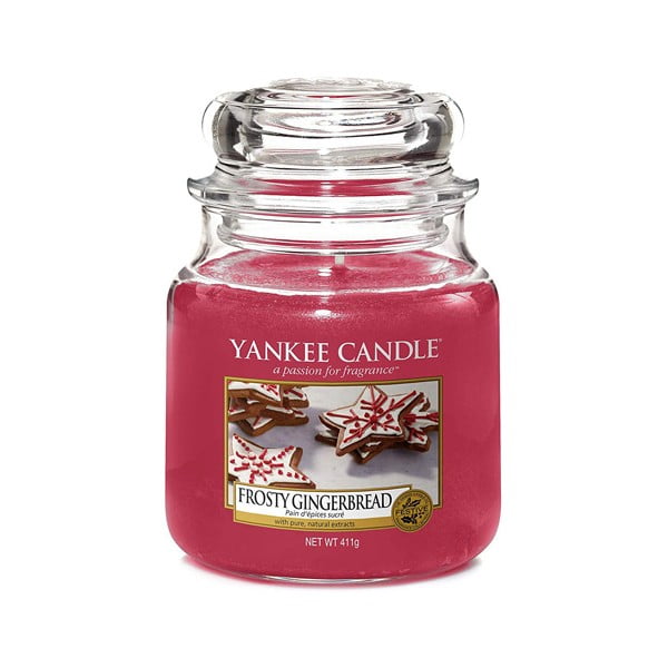 Mirisna svijeća Yankee Candle Frosty Gingerbread, vrijeme gorenja 65 h