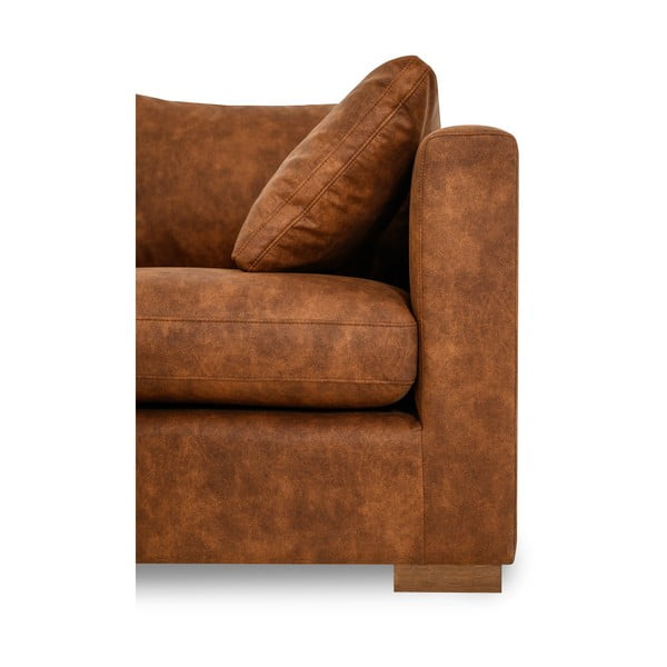 Konjak smeđa kutna garnitura od imitacije kože (s lijevim kutom) Hamburg – Scandic-image-4