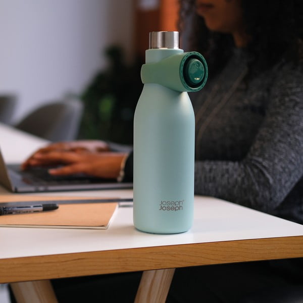 Mentol zelena boca za vodu za put od nehrđajućeg čelika 500 ml Loop – Joseph Joseph-image-1