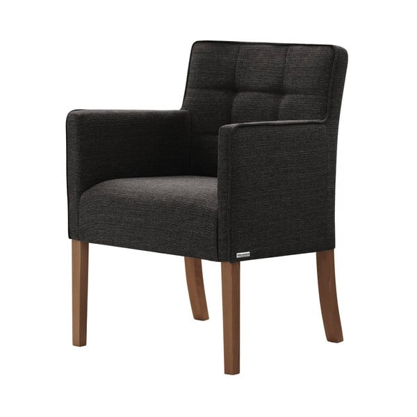Antracit siva stolica s tamnosmeđim nogama od bukve Ted Lapidus Maison Freesia