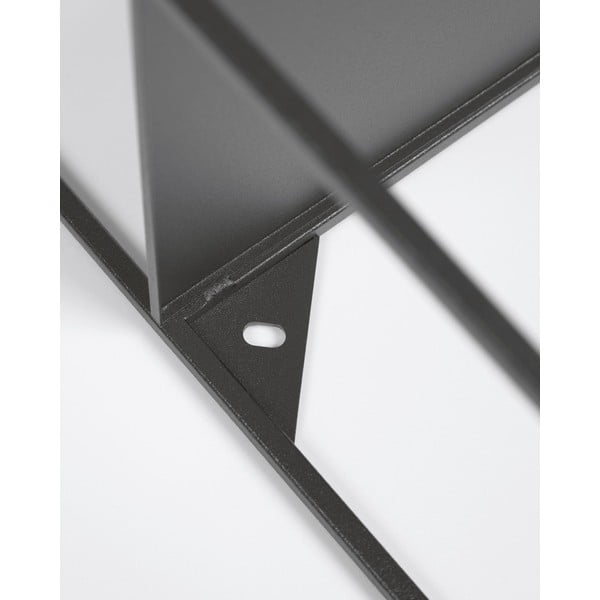 Crna zidna metalna polica za knjige Kave Home Neth, 80 x 80 cm-image-1