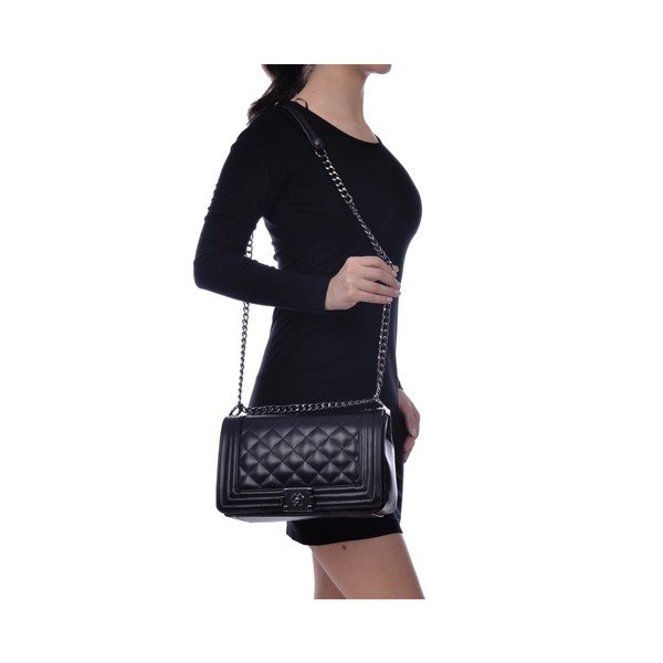 Crna kožna torbica Anna Luchini Masika-image-3