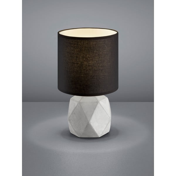 Crna/siva stolna lampa s tekstilnim sjenilom (visina 28 cm) Pike – Reality-image-1